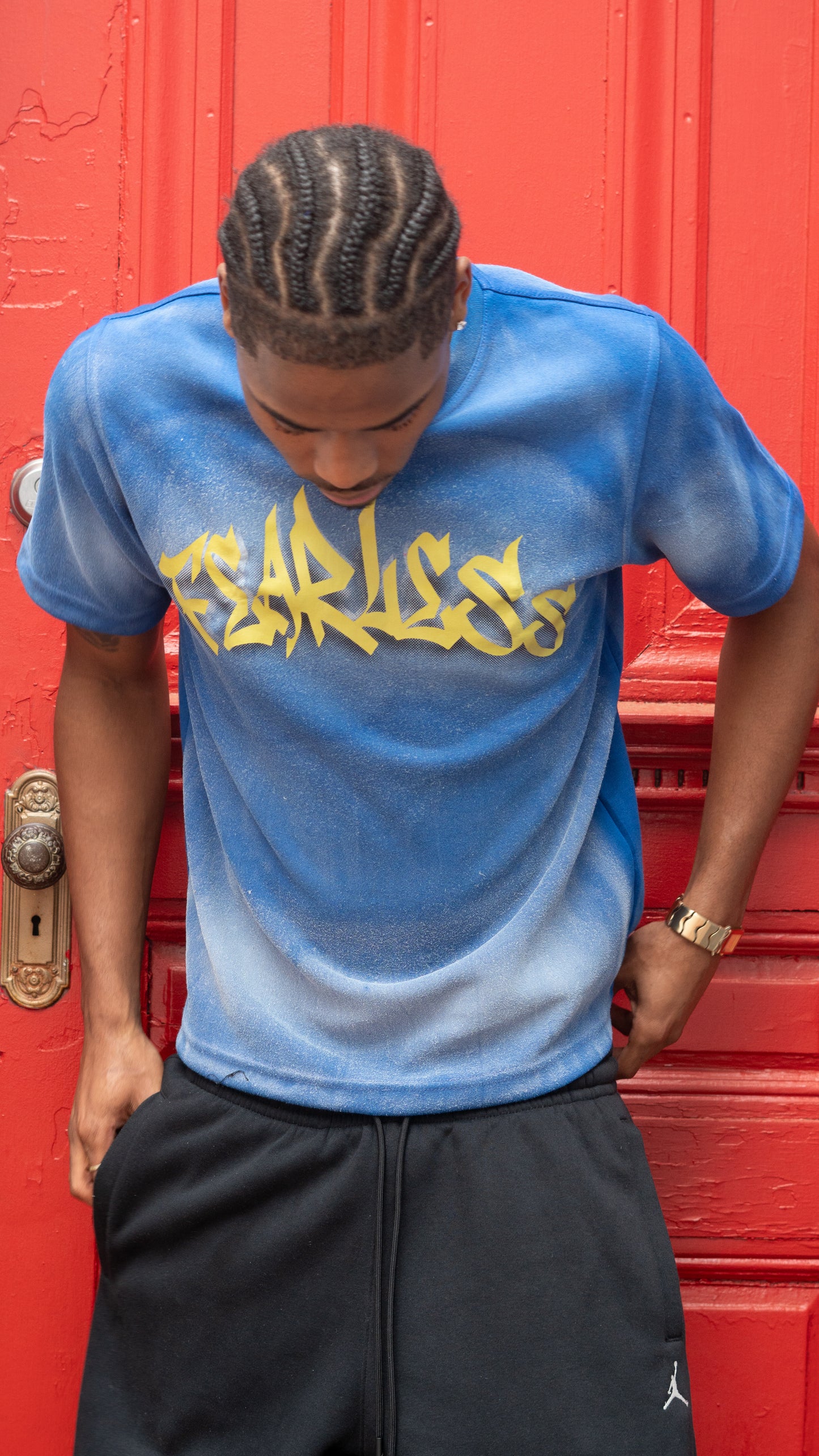 Fearless Royal Blue Graphic Tee (Yellow Logo)